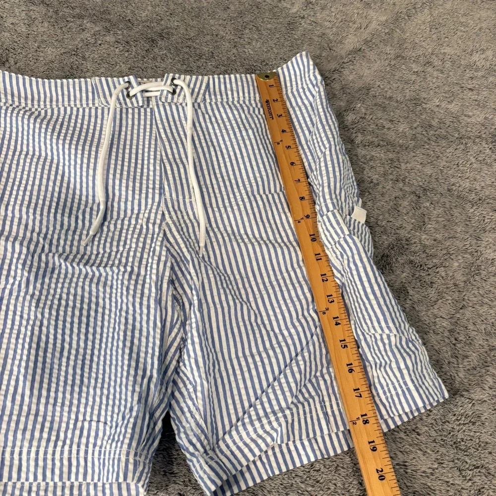 J Crew Swimwear Mens Striped Board Shorts 35 Seersucker Preppy Nautical 21252